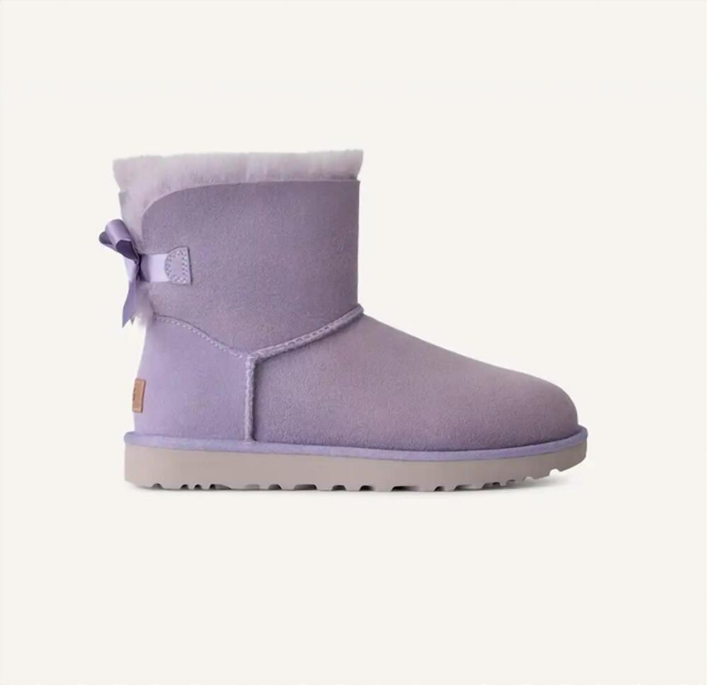 NEW UGG women's mini bailey bow ii booties in warm lilac